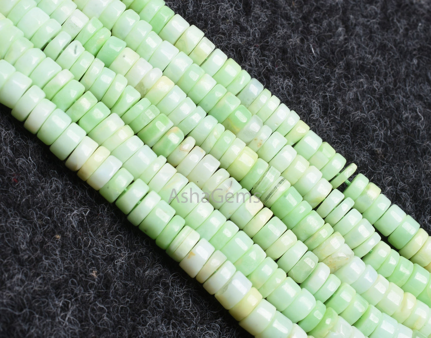AAA Green Opal Smooth Tyre Shape Beads, Shaded Parrot Green Opal Plain Handmade Heishi Tyre Gemstone Beads, Opal Beads For Necklace Jewelry