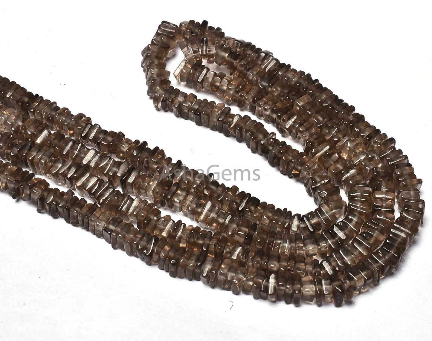 Natural Smoky Quartz Smooth Heishi Square Shape Gemstone Beads, Smoky Flat Beads, 4.5-5 mm Smoky Loose Beads Handmade Jewelry Making Crafts