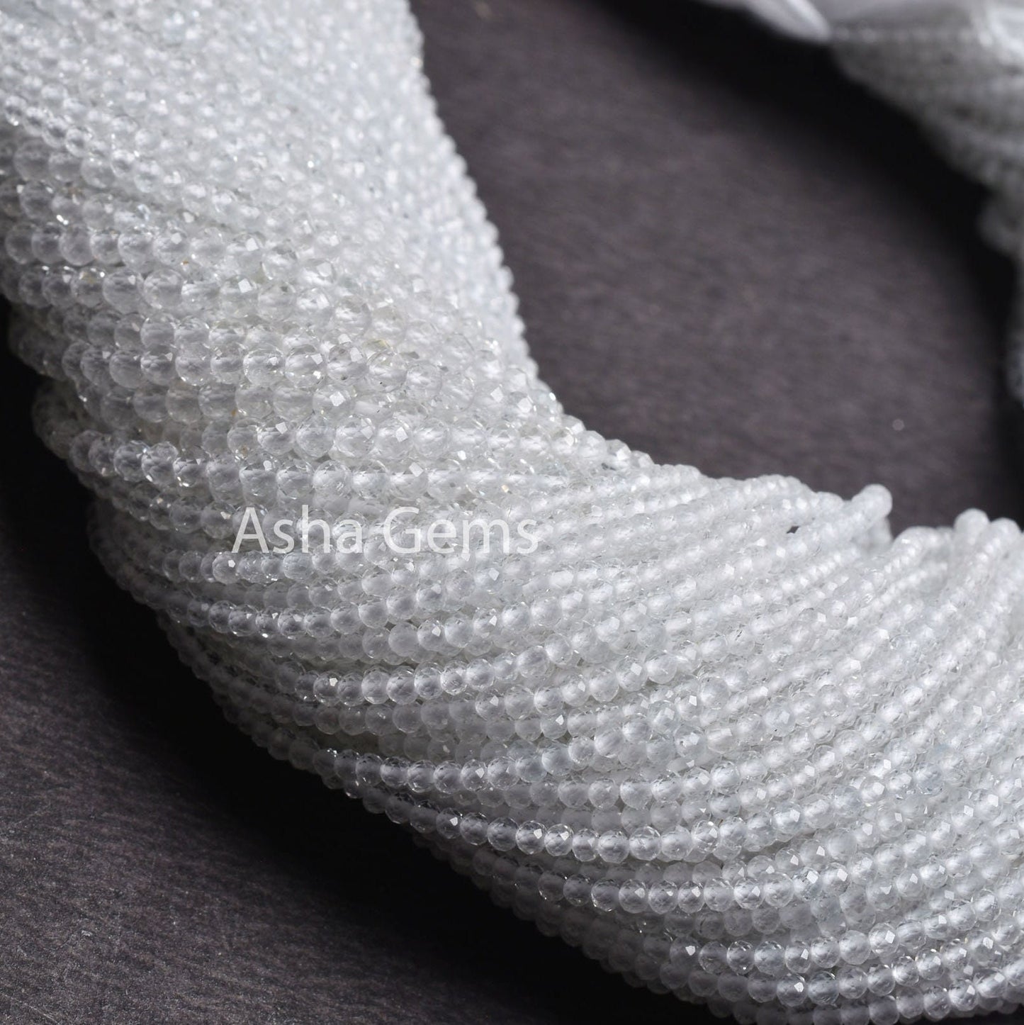 AAA Quality Natural Topaz Machine Cut Tiny Rondelle Beads,2mm,2.75 mm White Topaz Micro Cut Gemstone Beads,13" Real Topaz Bead Jewelry Craft