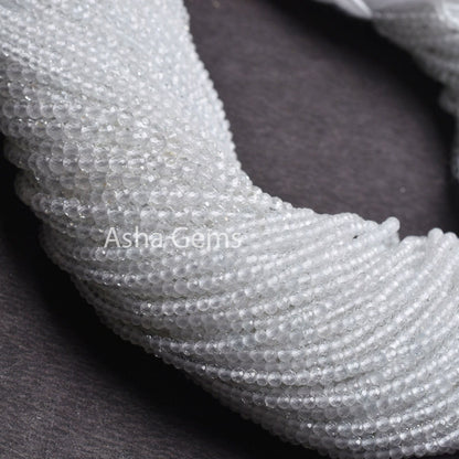 AAA Quality Natural Topaz Machine Cut Tiny Rondelle Beads,2mm,2.75 mm White Topaz Micro Cut Gemstone Beads,13" Real Topaz Bead Jewelry Craft