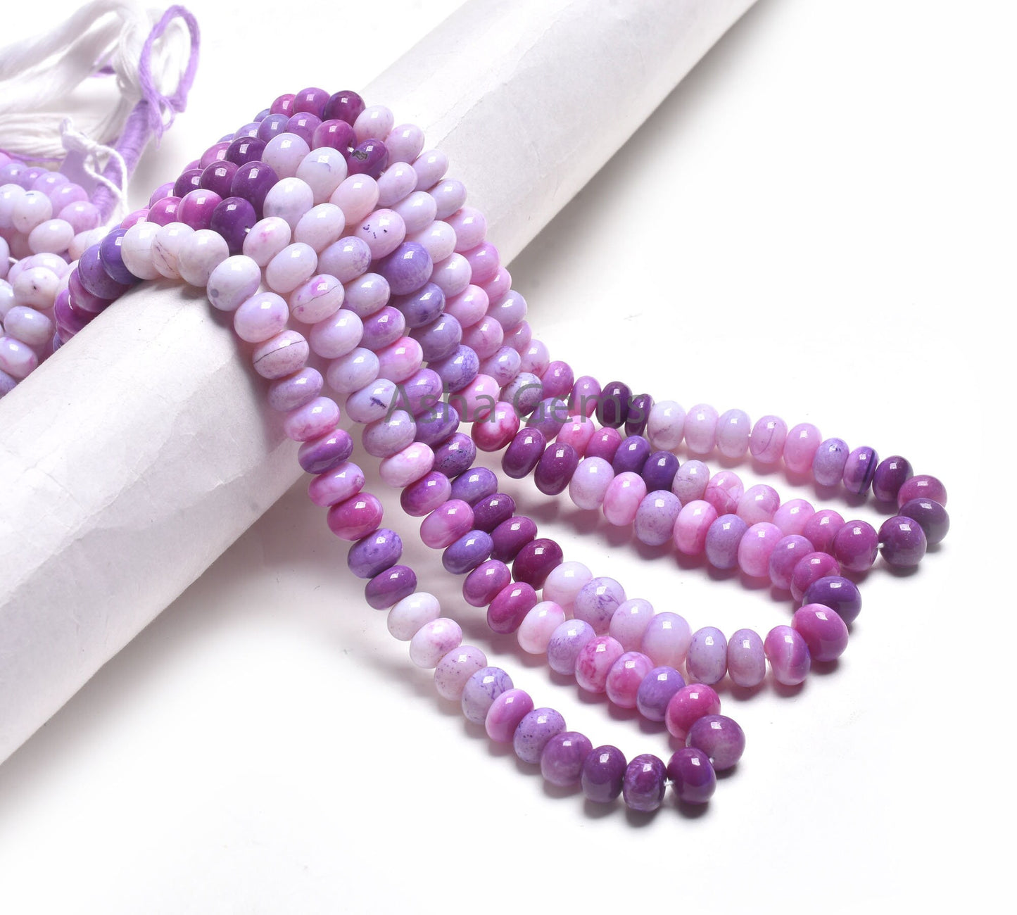 Beautiful Shaded Purple Opal Plain Handmade Rondelle Beads,16" Strand Lavender Opal smooth Gemstone Loose Opal Beads Necklace Jewelry SALE