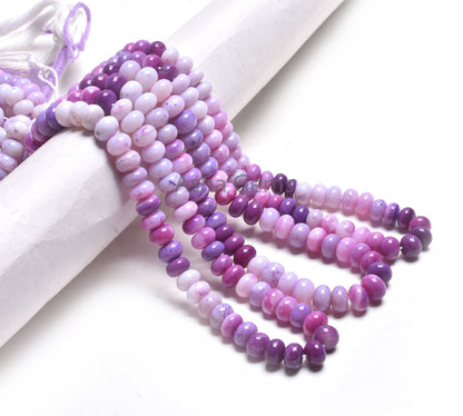 Beautiful Shaded Purple Opal Plain Handmade Rondelle Beads,16" Strand Lavender Opal smooth Gemstone Loose Opal Beads Necklace Jewelry SALE