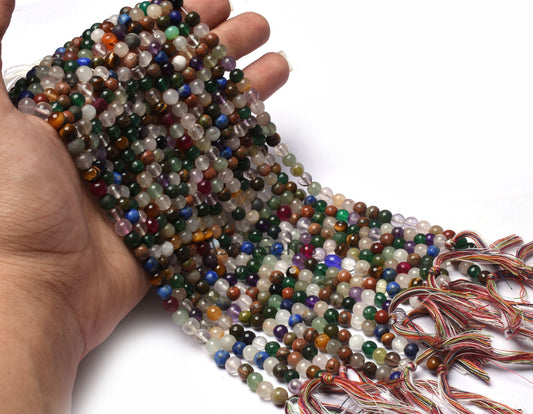Beautiful multi Color Smooth Round Ball Beads,12"Strand Natural Mix Gemstone Plain Round Shape Gemstone beads Disco Beads Jewelry Craft SALE