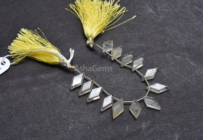 Natural Golden Rutile Quartz Faceted Rhombus Shape Gemstone Beads,9-18mm Fine Rutile Fancy Rhombus Straight Drill Bead Jewelry making Crafts