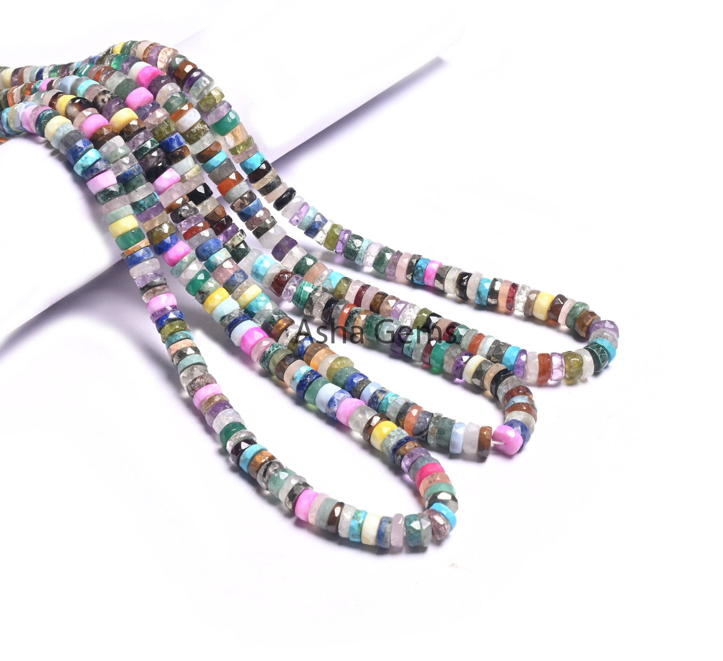 16" Strand Beautiful Multi Color Faceted Heishi Tyre Beads,6 mm Natural Mix Gemstone Disco Flat Wheel Shape Beads Jewelry Making Craft Sale
