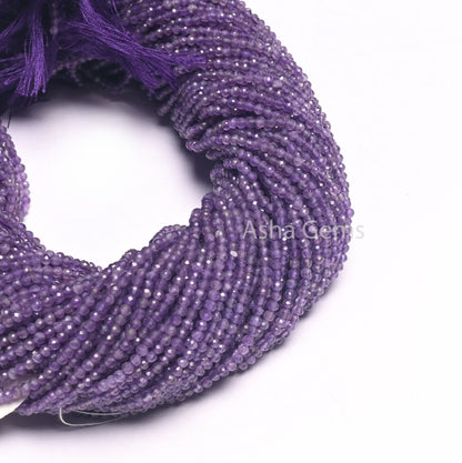 Fine Quality African Amethyst Faceted Rondelle Beads 2.5 mm Natural Purple Amethyst Micro Cut Beads,12.5"Amethyst Gemstone Bead Jewelry SALE