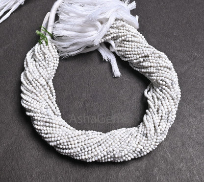 2.25 mm Beautiful White Howlite Micro Cut Rondelle faceted Beads,12.5" AAA Howlite Machine Cut Tiny Gemstone Beads Jewelry Making Craft SALE
