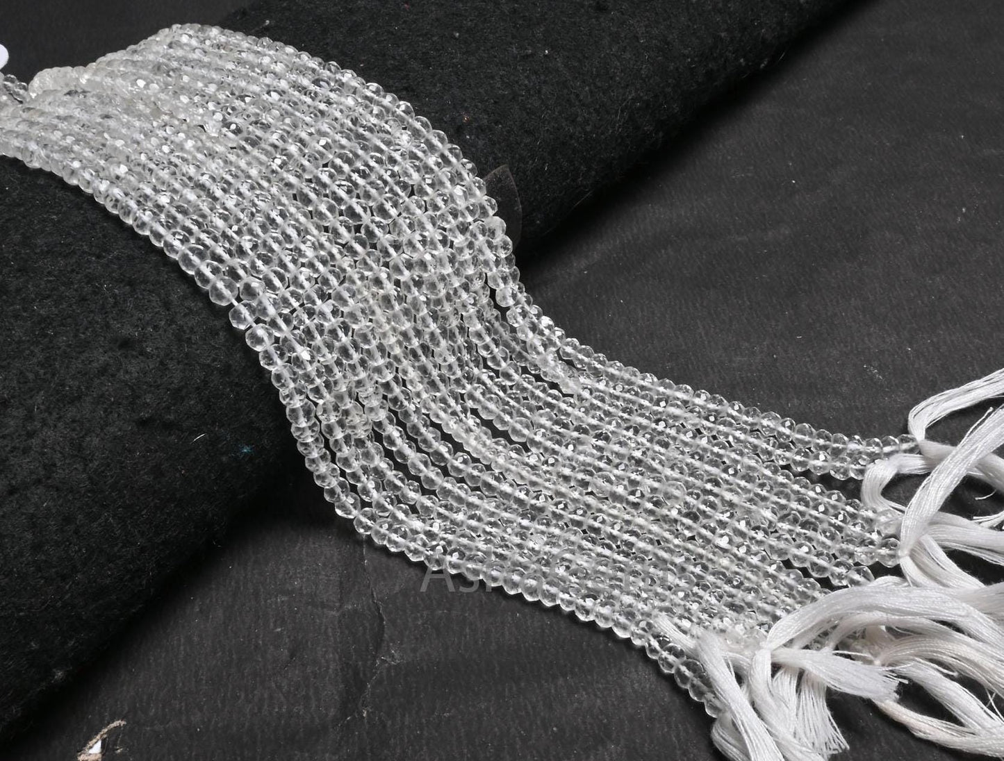 Beautiful Natural Crystal Quartz Micro Cut Beads,13" AAA Quality Crystal Indian machine cut Faceted Rondelle Crystal Bead Jewelry Craft SALE ( AG 15418 )
