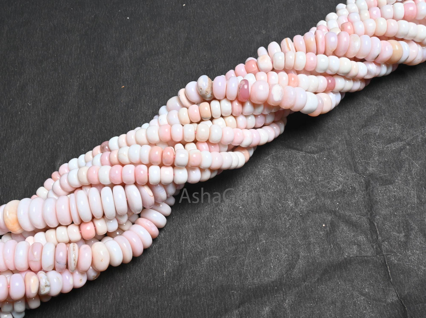 Amazing Pink Opal Smooth Rondelle Shape Beads,8,8.5 mm Shaded Light Pink Opal Plain Handmade Gemstone Opal Loose Bead Necklace Jewelry Craft(AG 12325)