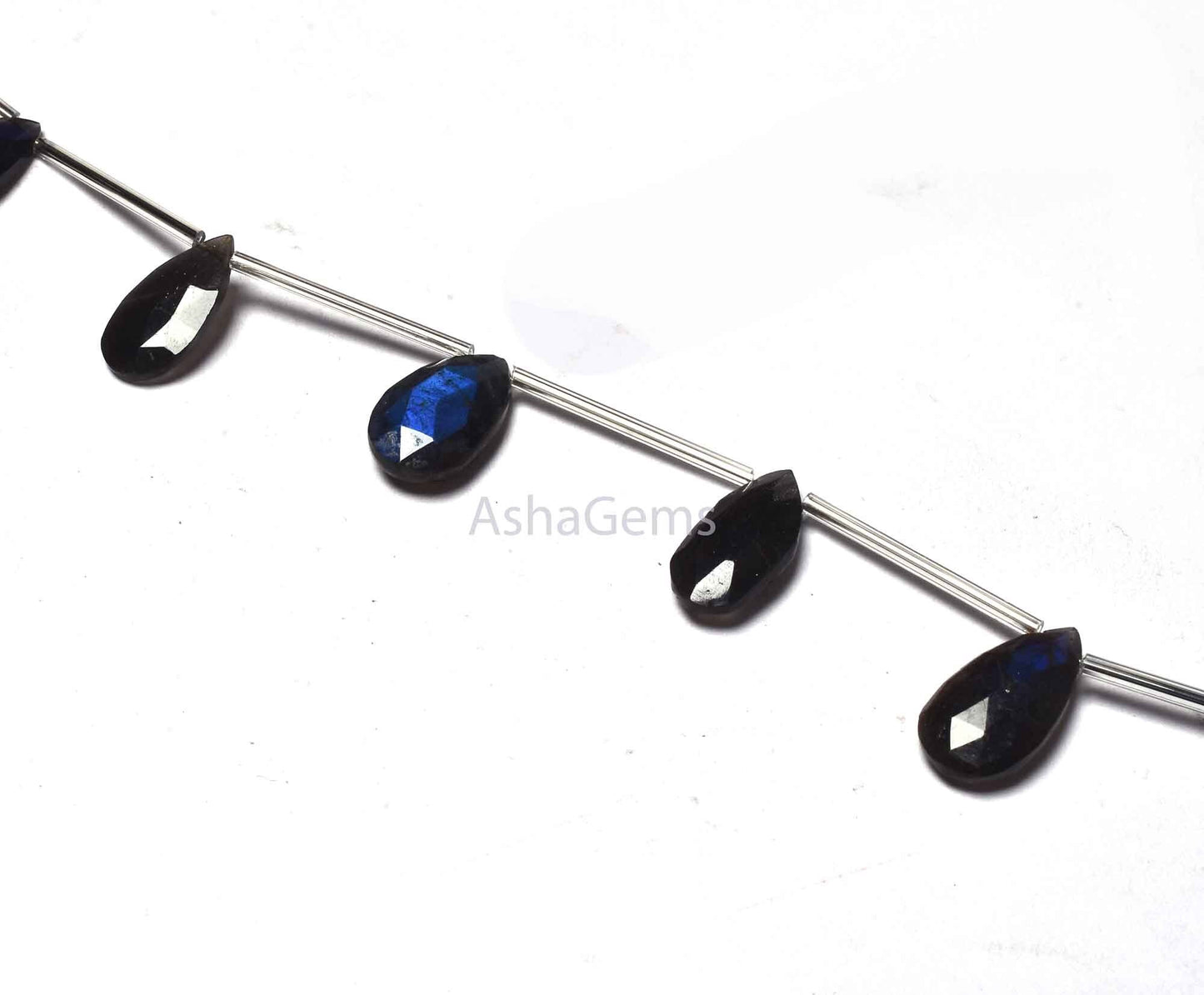 labradorite Faceted pears Shape beads,5 Pc Strand Natural Blue Fire labradorite Beads Black Rainbow Teardrop Briolette Gemstone bead Jewelry