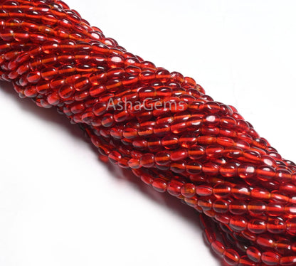 14"Strand Beautiful pomegranate Red Color Hydro Smooth Oval Shape Beads,5.5-7mm Red Quartz Hydro Plain Handmade Oval Bead Jewelry Craft SALE