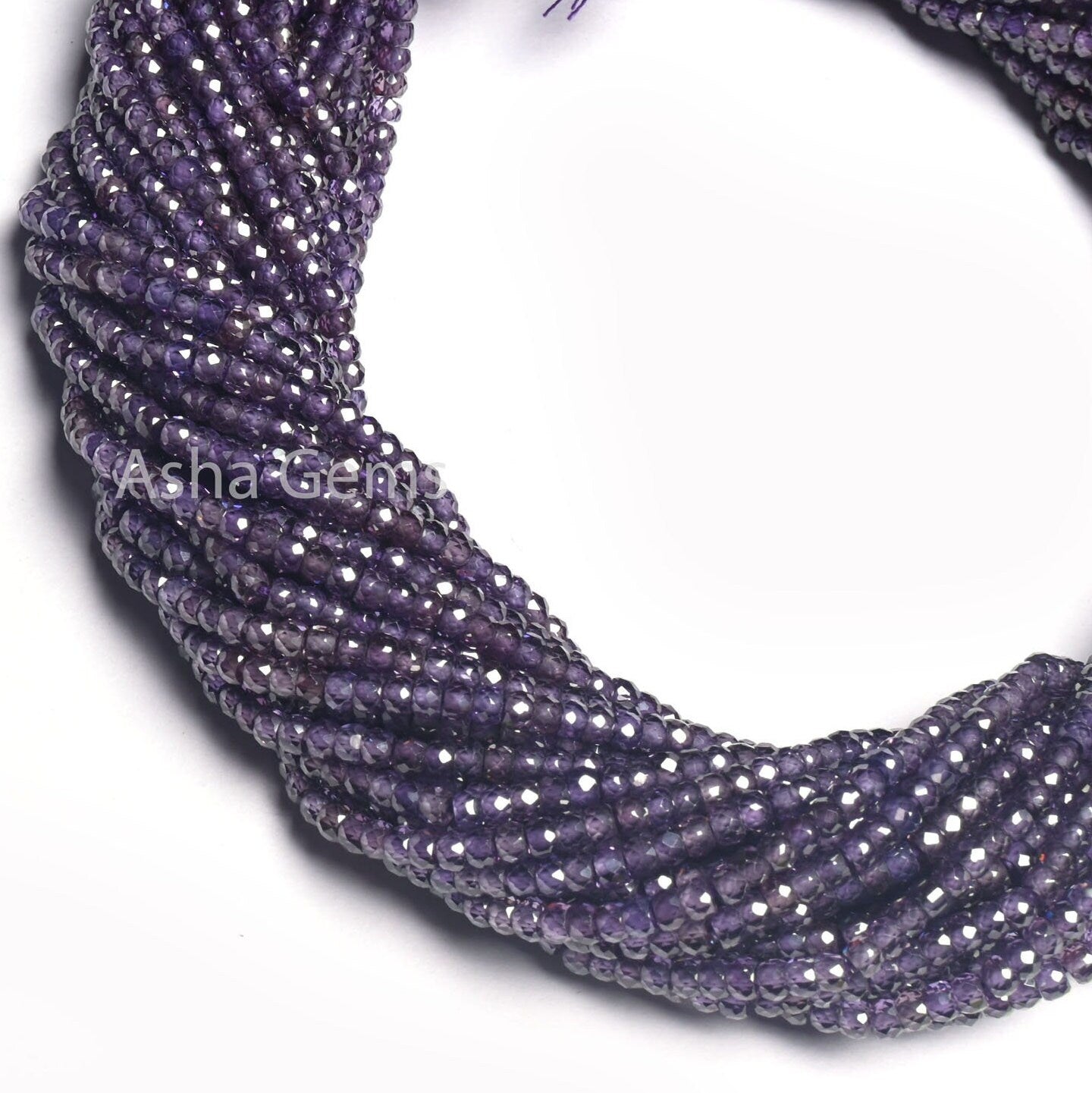 Beautiful Purple Zircon Micro Cut Beads,3mm Purple Blue Zircon Machine Cut Faceted Rondelle Beads,12.5" Cubic Zircon Bead Jewelry Craft SALE