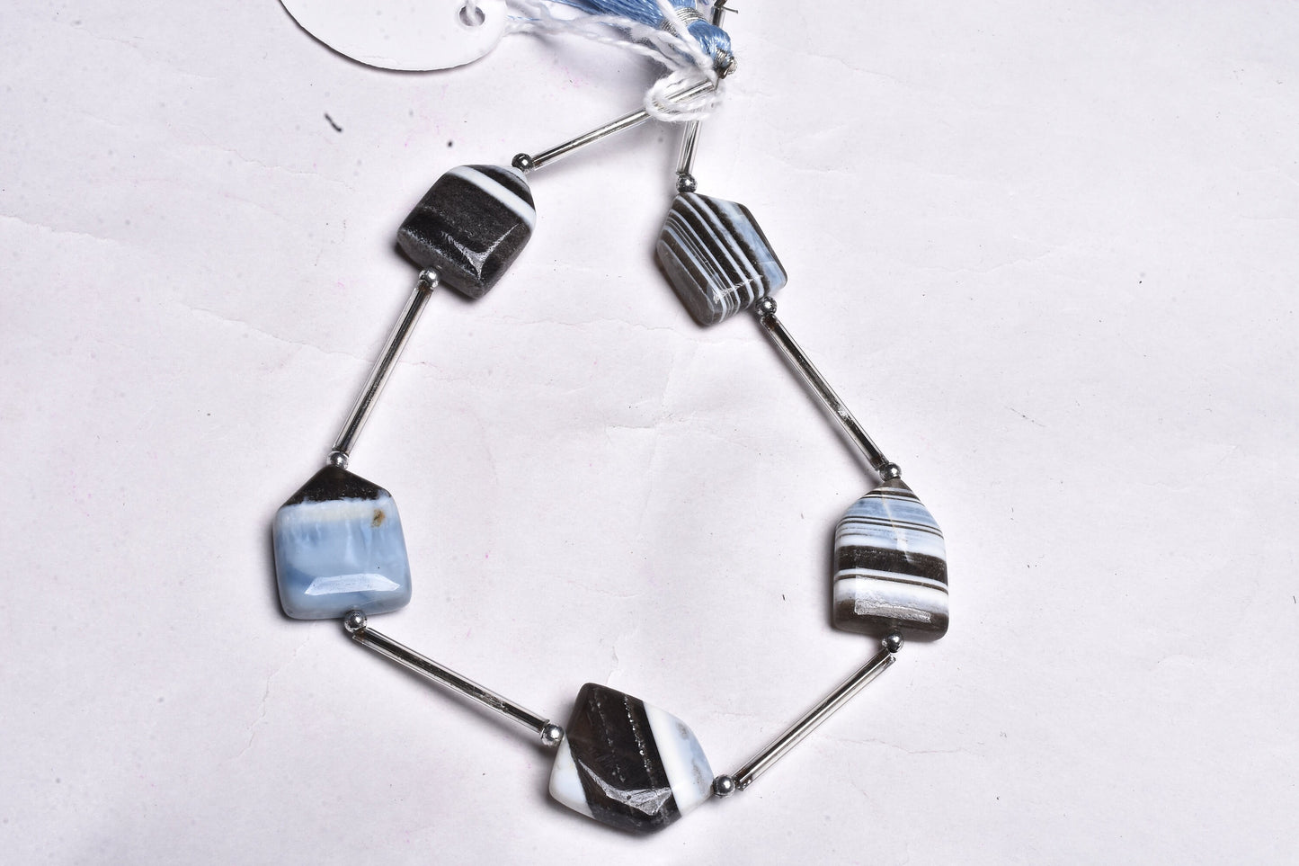 Boulder Opal fancy gate Shape Gemstone Side Drill Beads, Blue Boulder Opal Fancy handmade Bead, Blue Opal Beads Jewelry making Handicrafts