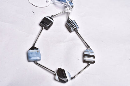 Boulder Opal fancy gate Shape Gemstone Side Drill Beads, Blue Boulder Opal Fancy handmade Bead, Blue Opal Beads Jewelry making Handicrafts