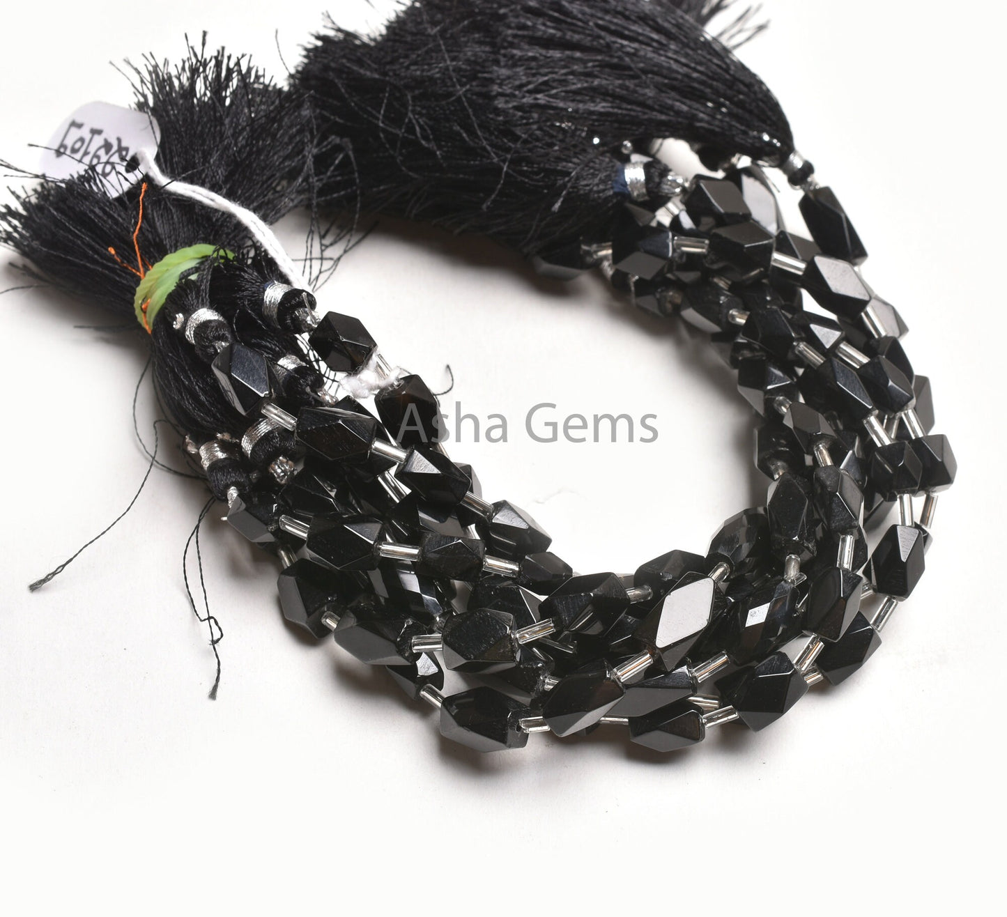 Beautiful Black Onyx Rectangle Shape Indian Hand Cut Beads,7" Onyx Long Fancy Chicklet Faceted Straight Drill Bead Black Onyx Jewelry Crafts