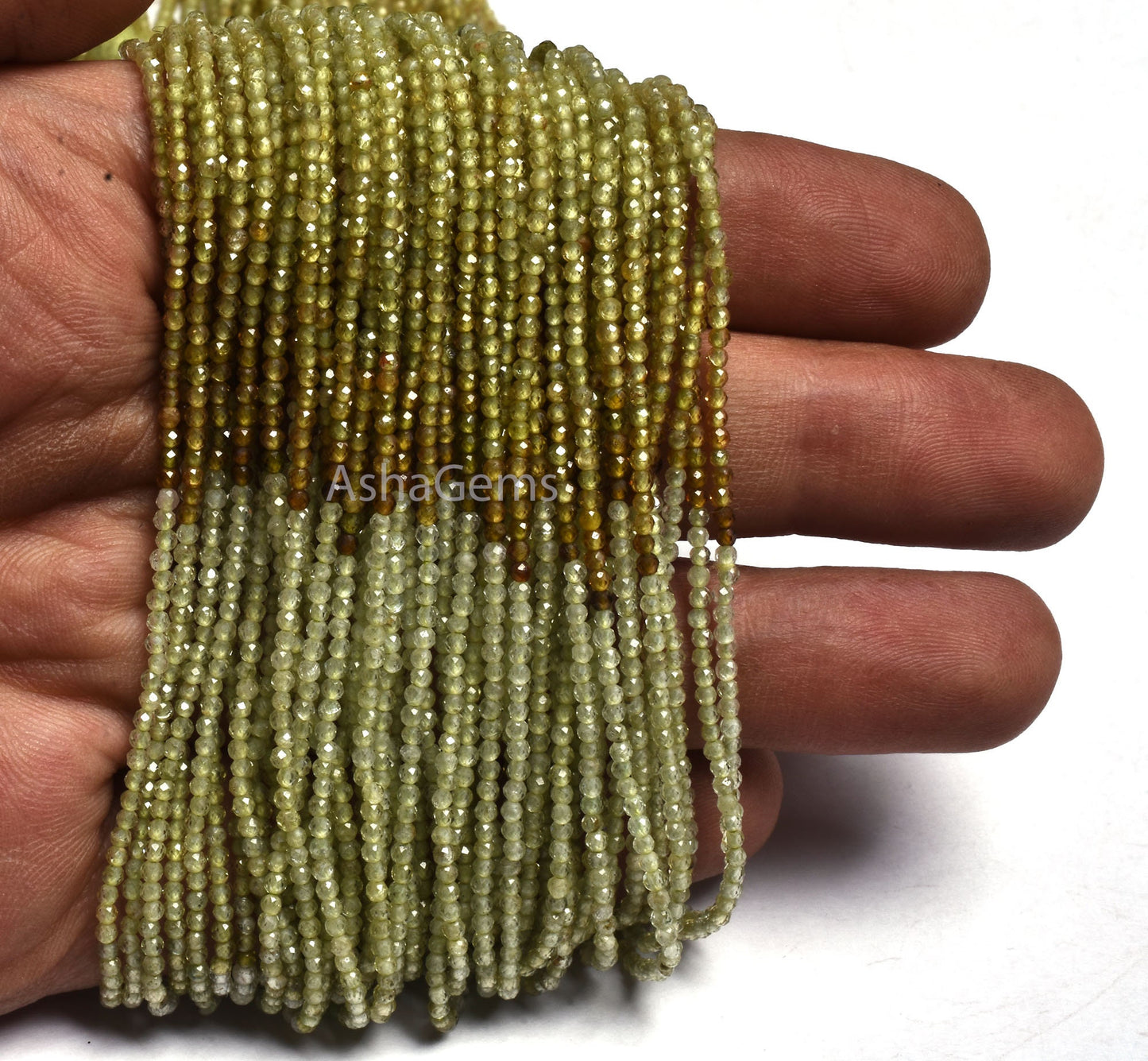 Beautiful Natural Grossular Garnet Rondelle Faceted Gemstone Beads 2mm AAA Quality Shaded Green Grossular Garnet Bead For Jewelry Craft SALE