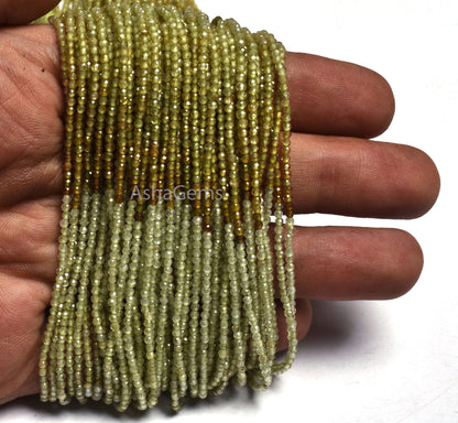 Beautiful Natural Grossular Garnet Rondelle Faceted Gemstone Beads 2mm AAA Quality Shaded Green Grossular Garnet Bead For Jewelry Craft SALE