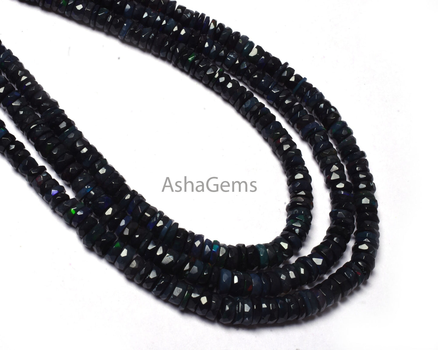 AAA Quality Blue Ethiopian Opal faceted tyre Gemstone Beads, Welo Flash Ethiopian Opal Tyre Beads, Opal faceted Tyre Beads Necklace Jewelry