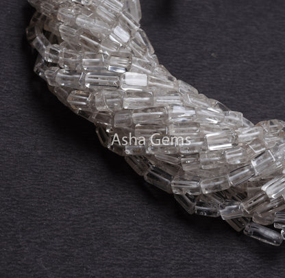 White Crystal Quartz Smooth Rectangle Gemstone Beads,15" Strand Natural Crystal Plain Handmade Uneven Fancy Beads, Crystal Bead Jewelry SALE
