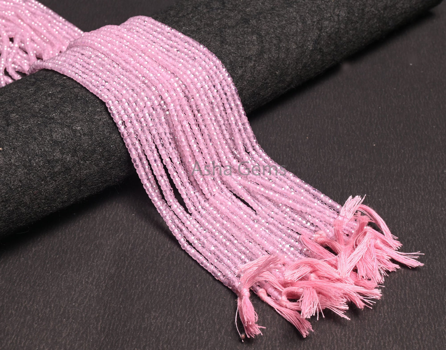 3 mm AAA Quality Pink Zircon Micro Faceted Rondelle Beads, Pink Zircon Machine Cut Beads,12.5" Fine Zircon Machine Cut Beads Jewelry Makings
