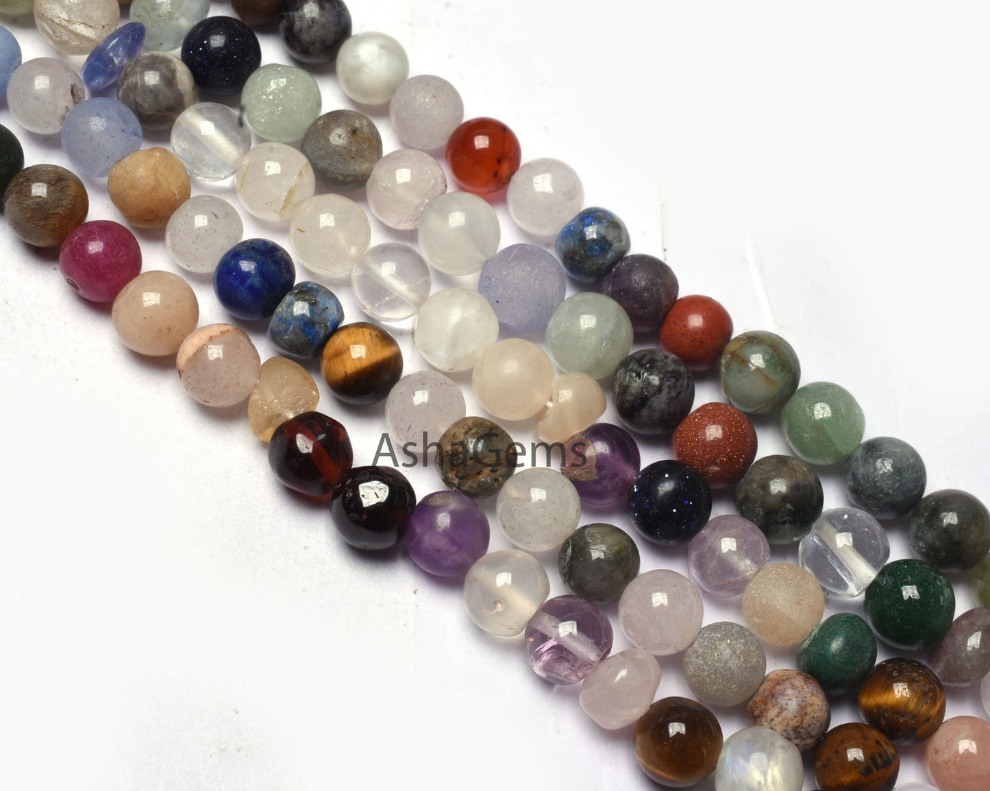 Mix Gemstone Multi Color Smooth Round Shape Beads,12" Strand Multi Disco Plain Round ball Beads Gemstone Beads For Jewelry Making Craft SALE