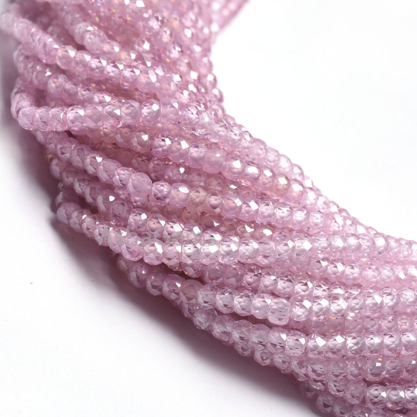 AAA Quality Shaded Pink Zircon Faceted Rondelle beads,3 mm Shaded Pink Cubic zircon Micro Cut Beads,13"Strand Zircon Bead Jewelry Craft SALE