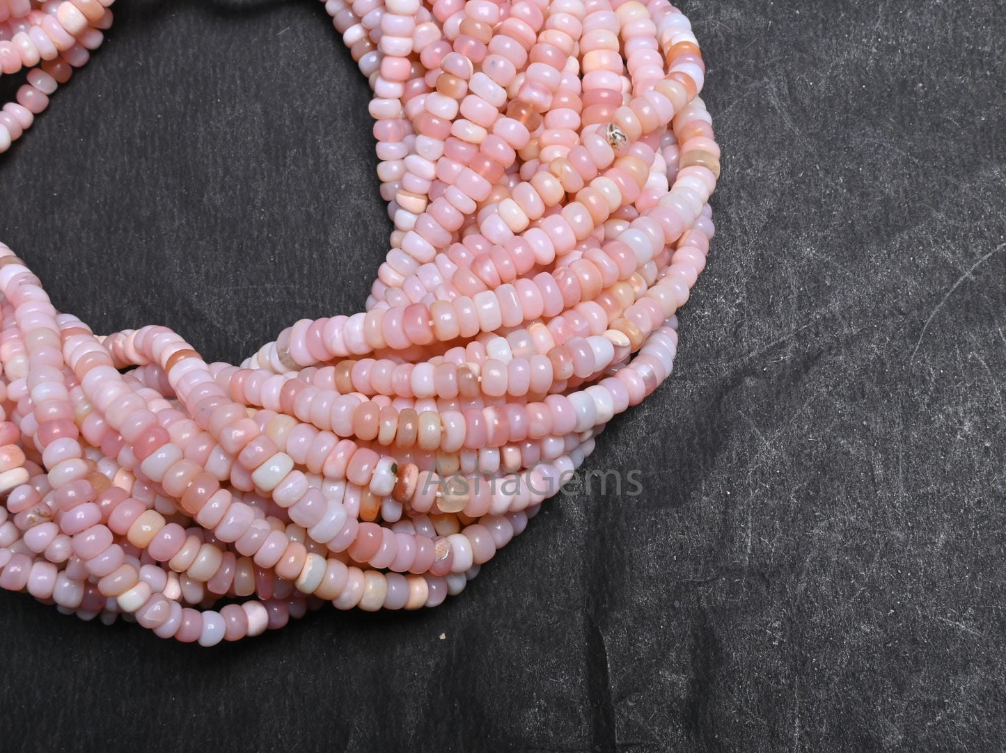Beautiful Pink Opal Smooth Flat Rondelle Beads, Fine Pink Opal Beads Gemstone Opal Plain Handmade Uneven Rondelle Beads Jewelry Making SALE (AG 12326)