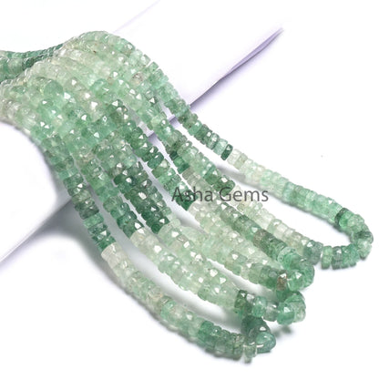 6 mm Beautiful Strawberry Quartz Faceted Flat Tyre Heishi Gemstone Beads, Fine Natural Shaded Green Strawberry Indian Cut Wheel Bead Jewelry