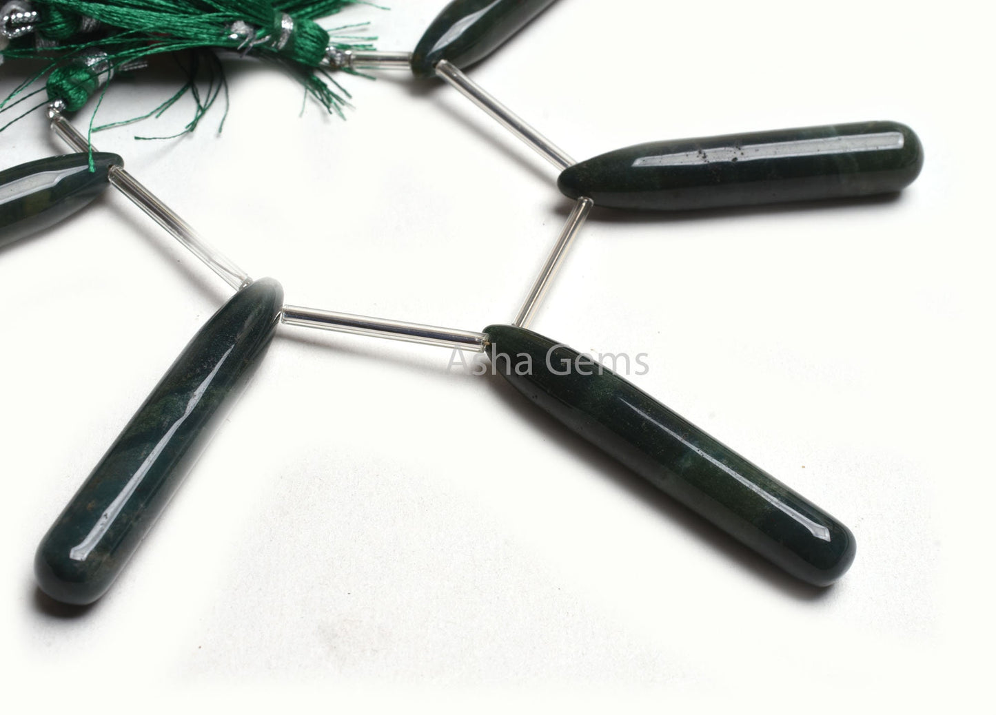 Beautiful Green Jasper Smooth Teardrop Side Drill Beads, Natural Jasper Plain Handmade Fancy long Pencil Drops Gemstone Jasper Bead Jewelry