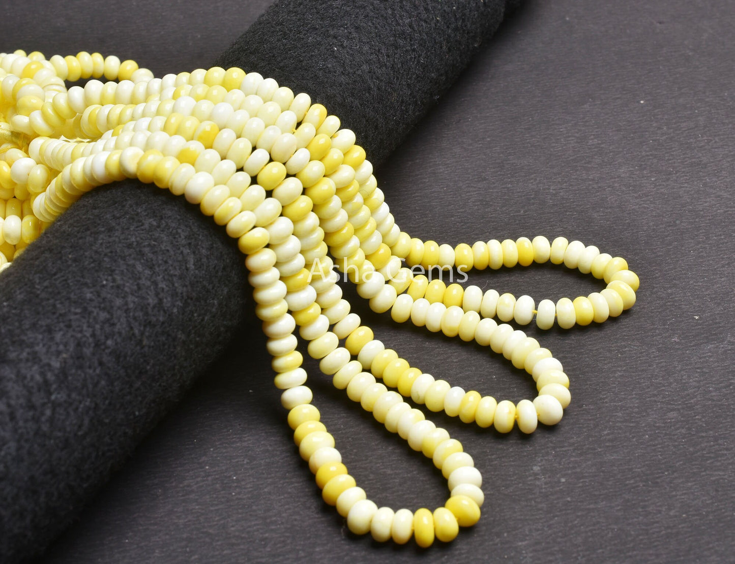 AAA Quality Yellow Opal Smooth Rondelle Shape Gemstone Beads,16"Strand Shaded Yellow Opal Beads, Opal Plain Handmade Bead Jewelry Craft SALE