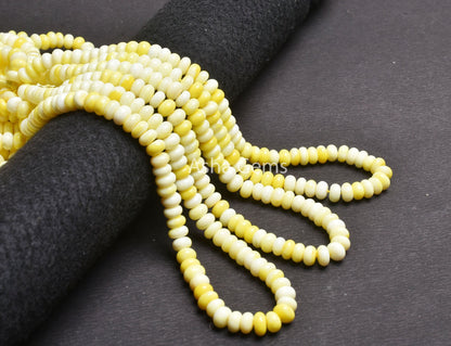 AAA Quality Yellow Opal Smooth Rondelle Shape Gemstone Beads,16"Strand Shaded Yellow Opal Beads, Opal Plain Handmade Bead Jewelry Craft SALE