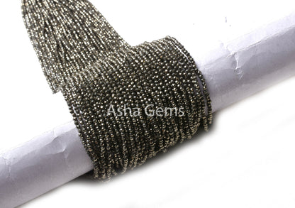 2.4mm Beautiful Natural Pyrite Micro Cut Rondelle Faceted Gemstone Beads AAA Quality Pyrite Machine Cut Tiny Beads jewelry Making Craft SALE