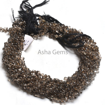 Beautiful Smoky Quartz Smooth Handmade Drops Gemstone Beads,Smoky Plain Handmade Tiny Teardrop Handmade Smoky Bead Jewelry Making Craft SALE