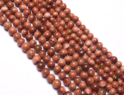 13" Strand Brown Sunstone Smooth Round Shape gemstone Beads, Sunstone Beads, Brown Red Sunstone Plain Round Ball Bead For Jewelry Craft SALE