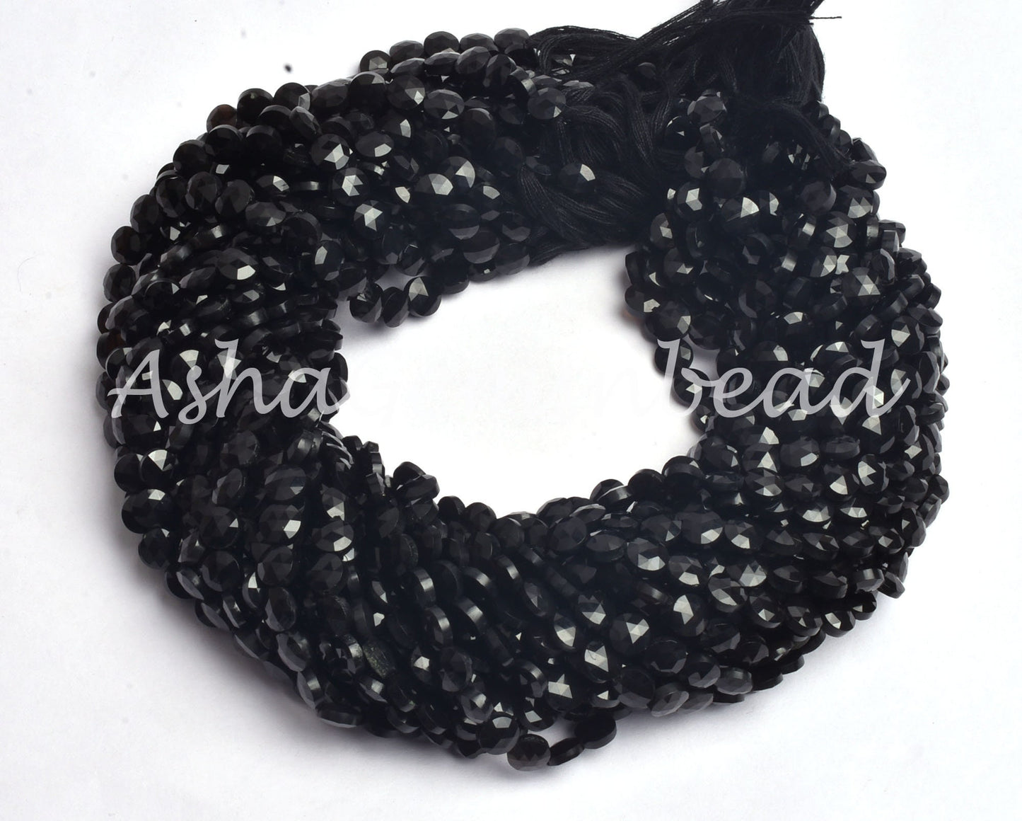 AAA Black Spinel Faceted Coin Shape Beads,6 mm,13" Strand Black Spinel Machine Cut Briolette  Spinel Gemstone Bead Jewelry Making Craft SALE