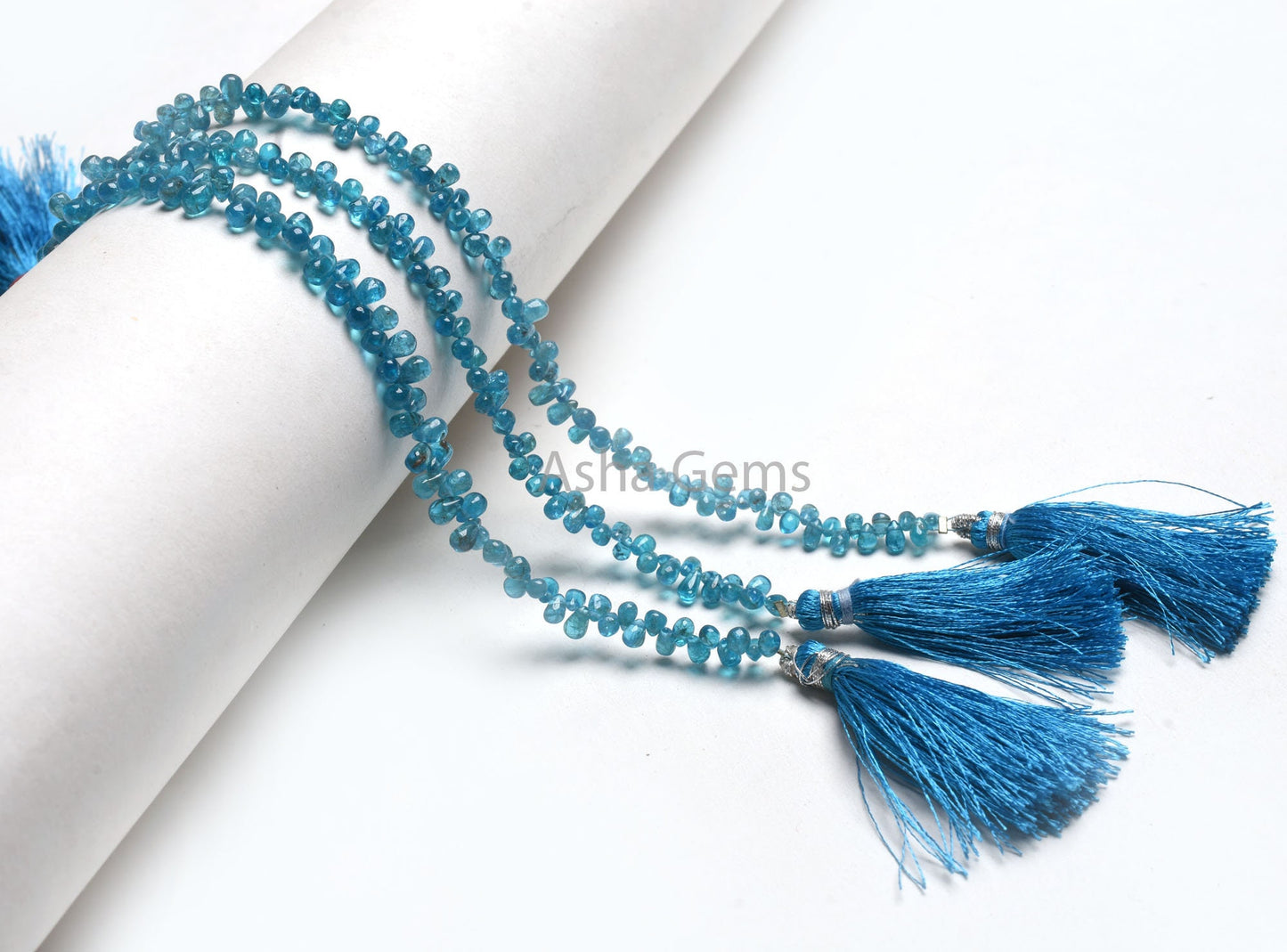 Neon Blue Apatite Smooth Drops Gemstone Beads,3-5.5 mm Apatite Plain Tiny Teardrop Gemstone Briolette Beads, Neon Apatite Beads Jewelry SALE