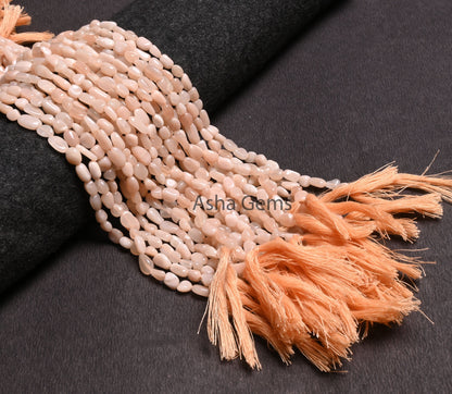 Natural Peach Moonstone Nugget Shape Tiny Gemstone Beads, Light Off Pink Moonstone Smooth Handmade Uneven Tumble Beads Jewelry making Craft (AG 22264)