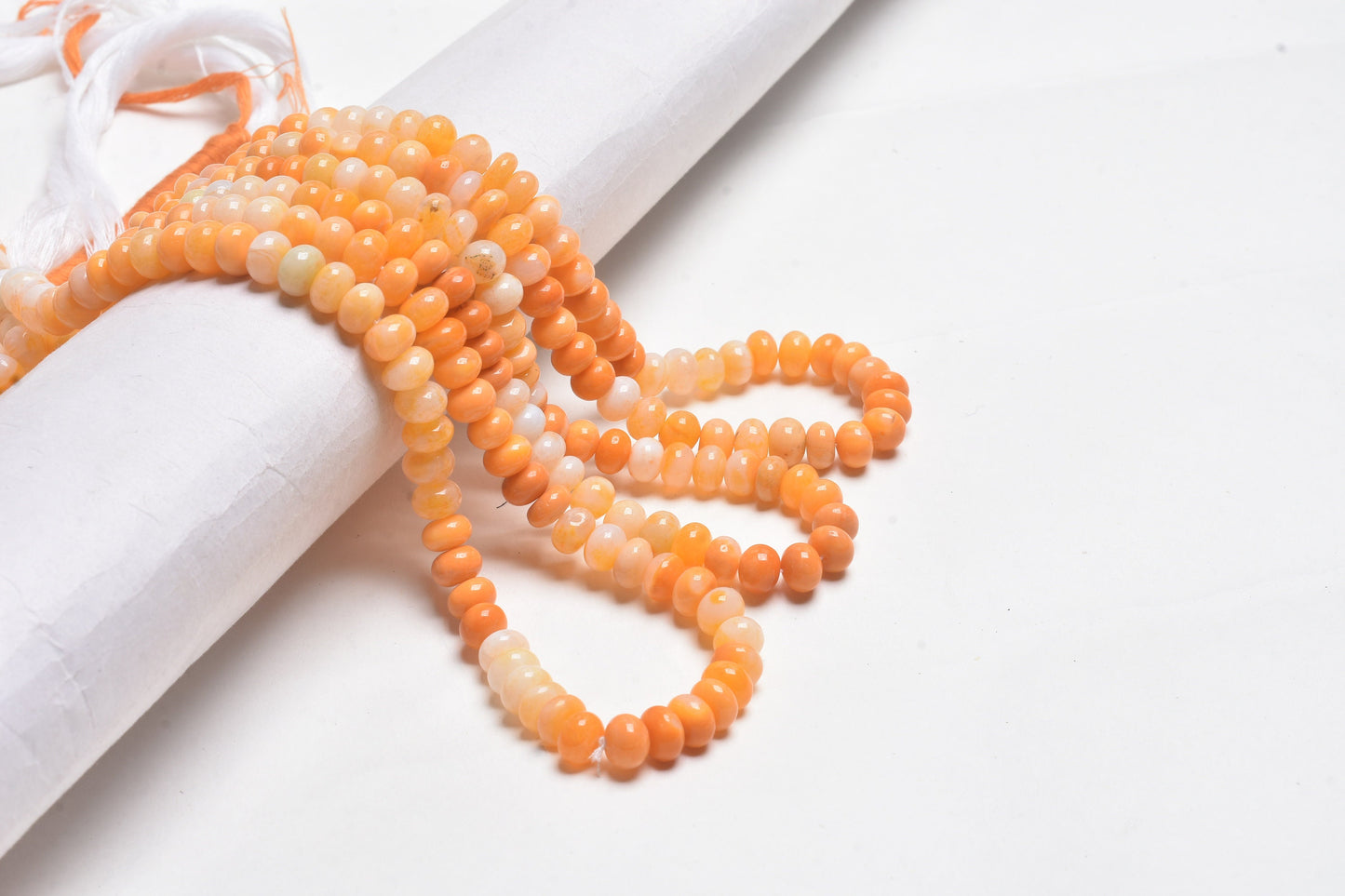 AAA Quality Opal Smooth Rondelle Beads,16" Fire Opal Color beads, Carrot Orange Shaded opal Plain Gemstone Loose bead Necklace Jewelry Craft