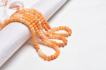 AAA Quality Opal Smooth Rondelle Beads,16" Fire Opal Color beads, Carrot Orange Shaded opal Plain Gemstone Loose bead Necklace Jewelry Craft