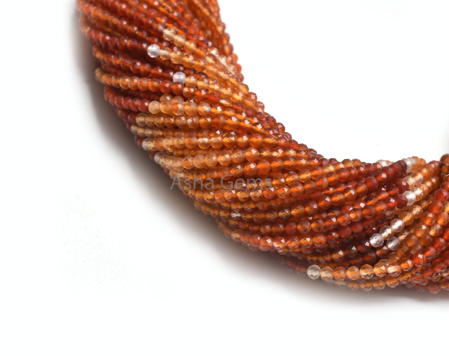 3 mm Beautiful Carnelian Micro Cut Round Faceted Gemstone Beads Fine Quality Shaded Orange Red Carnelian Machine Cut Bead Carnelian Jewelry