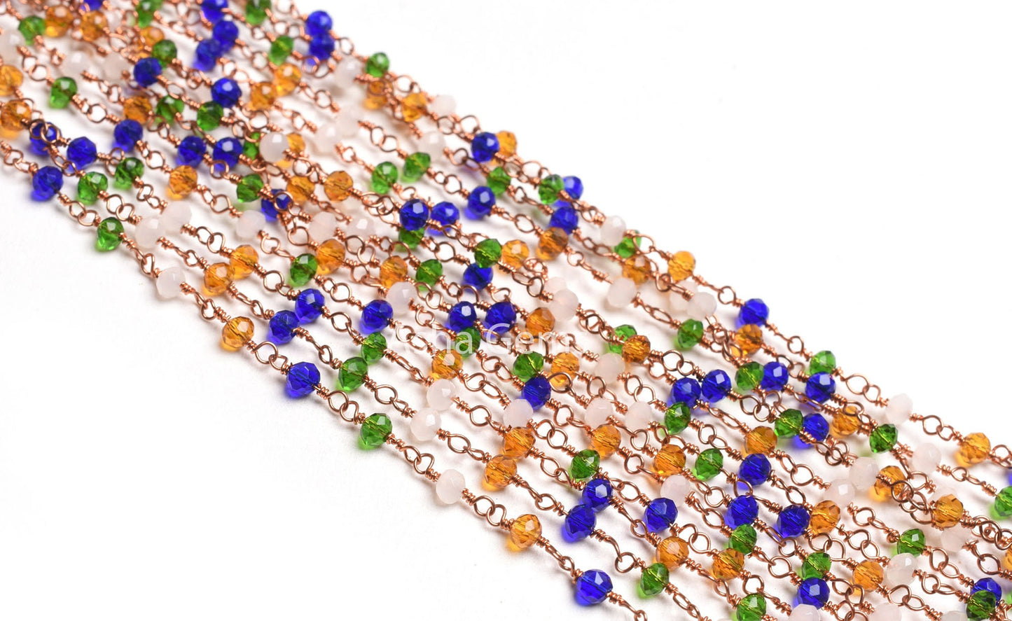 3,10,50Feet Multi Color Disco Hydro Faceted Beads Rosary Chain Rose Gold Plated Wire Wrap Copper Metal Chain Jewelry Making Craft Chain SALE