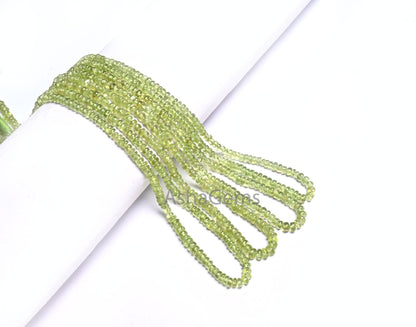 Natural Green Peridot Smooth Gemstone Loose Beads,8/16" Fine Peridot Plain Handmade Rondelle Shape Peridot Beads Jewelry Necklace Craft SALE (AG 12334)