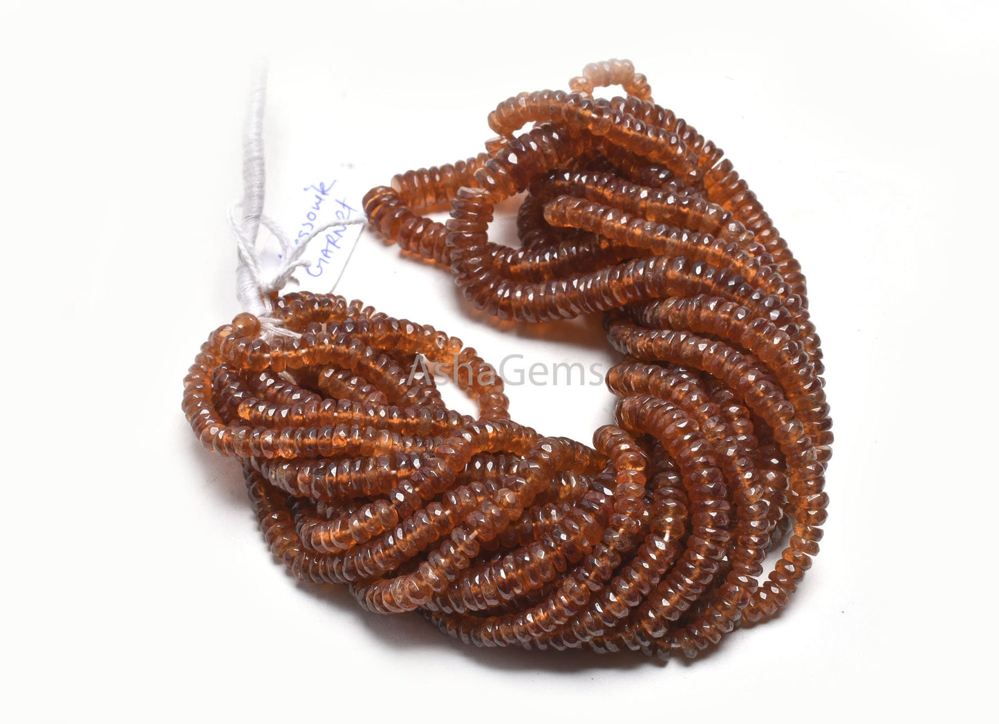 Natural Hessonite Garnet Faceted Heishi Tyre Beads,16" Hessonite Beads, Brown Hessonite Flat Wheel Shape Gemstone Bead Jewelry Making Crafts