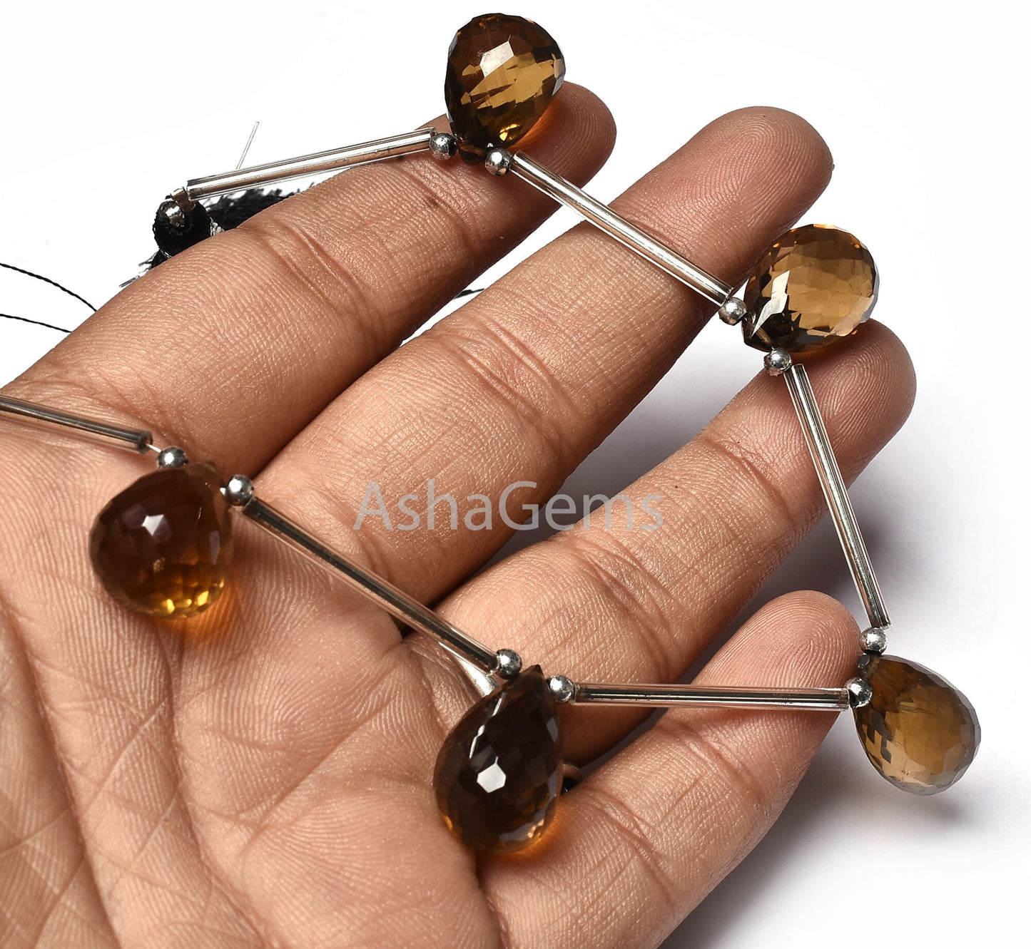 Top Quality Beer Quartz Faceted Drops Shape Beads, AAA Natural Beer Quartz Side Drill Teardrop Gemstone Beads For Necklace Jewelry Quartz