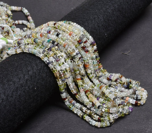 16 inch Strand Multi Color Stone smooth Gemstone Beads, Disco Gemstone Plain Handmade Uneven Rondelle Bead Mix Color Stone Bead Jewelry SALE