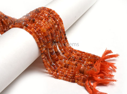 Carnelian Smooth Handmade Tyre Shape Gemstone Beads,11" Strand Natural Orange Red Carnelian Plain Uneven Tyre Bead Carnelian Bead Craft SALE