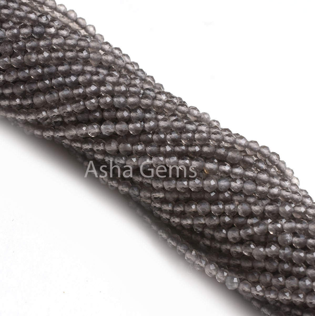 2.2 mm Smoky Quartz Micro Cut faceted Gemstone beads,13" Strand Light Grey Smoky Beads, AAA Smoky Machine Cut Rondelle Faceted Bead Jewelry