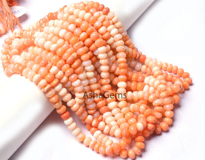 Beautiful Shaded Orange Opal Smooth Rondelle Beads, AAA Fire Opal Color beads, carrot Orange opal Plain Gemstone beads Necklace Jewelry SALE