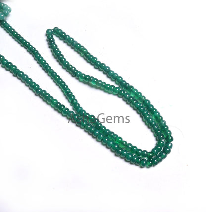 Dark Green Onyx Smooth Rondelle Gemstone Loose Beads, Fine Onyx Beads, AAA Green Onyx Plain Roundelle Tiny Handmade Beads Jewelry Craft SALE