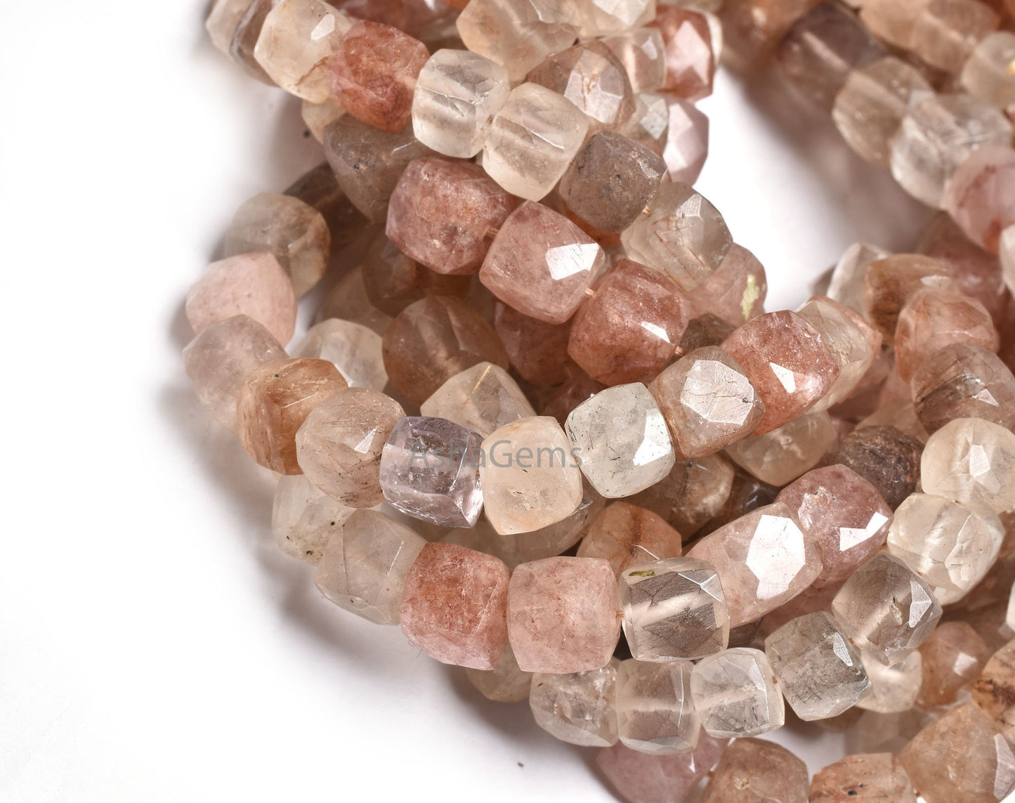 Natural Rutile faceted Box shape gemstone beads,8" Strand Multi Rutile Beads, golden Rutile Copper rutile 3D Cube box beads For Jewelry SALE